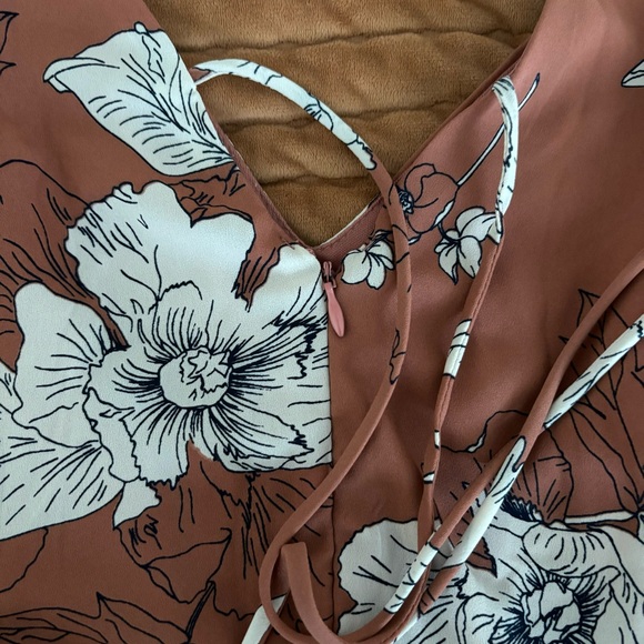 Dusty Rose Floral Pantsuit Romper - Picture 8 of 10